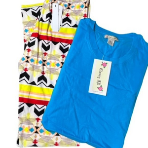 SALE!! 2 for $15 Long Shirt / Stretchy Geometric leggings One‎ Size Cool Funky